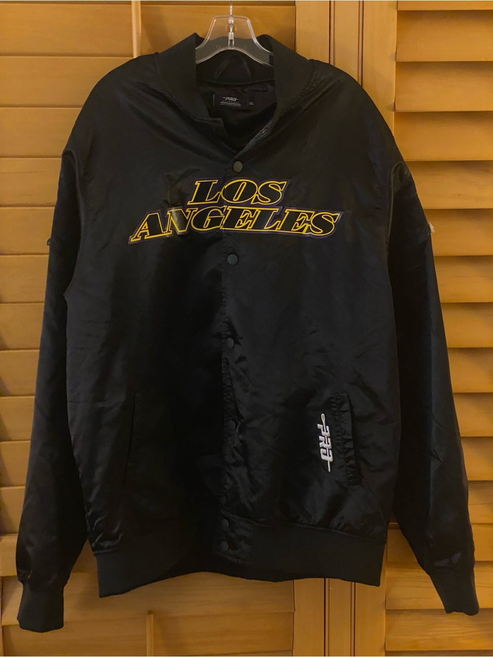 Pro Standard Los Angeles Lakers Black Satin Full-Snap Jacket 3XL